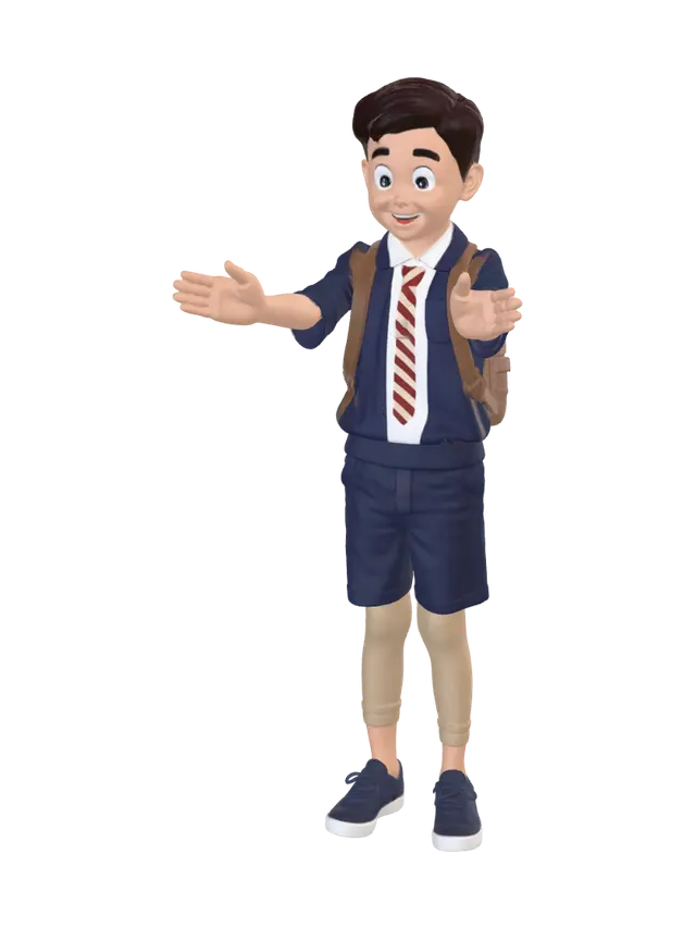 3D model for 一个小学生在打游戏