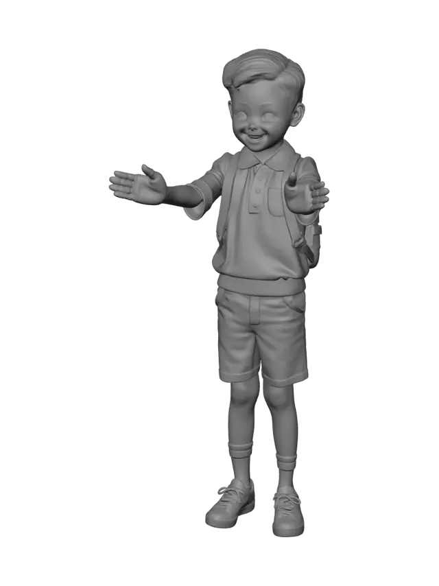 3D model for 一个小学生在打游戏