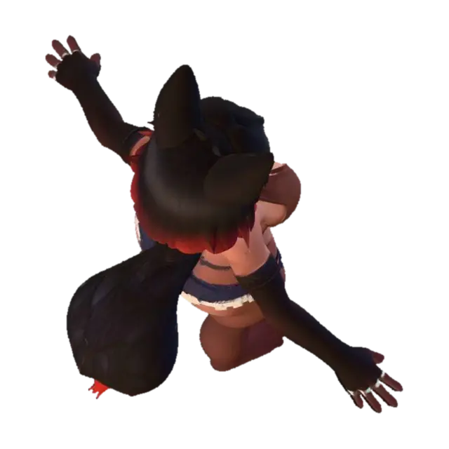 Dark girl - Teen 3D model, vytvořený pomocí AI