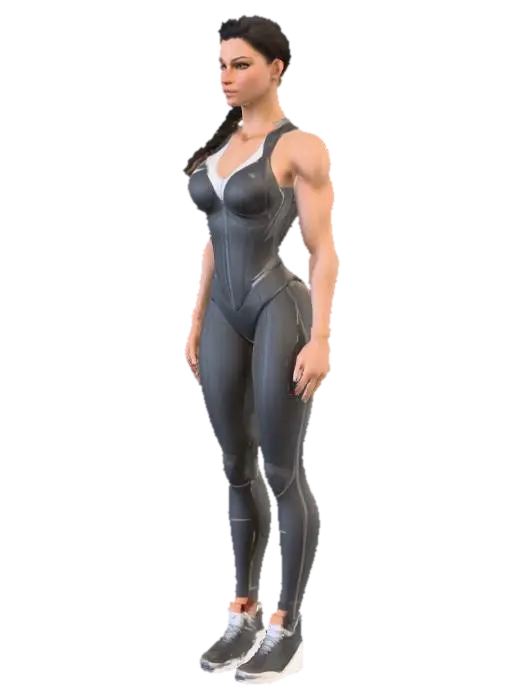 Character Turnaround Sheet - Guide 3D-model, gegenereerd door AI
