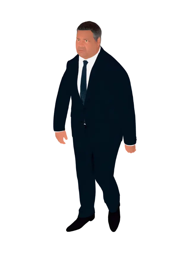 3D model for Executive in a Navy Suit