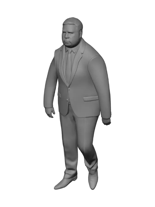 3D model for Executive in a Navy Suit
