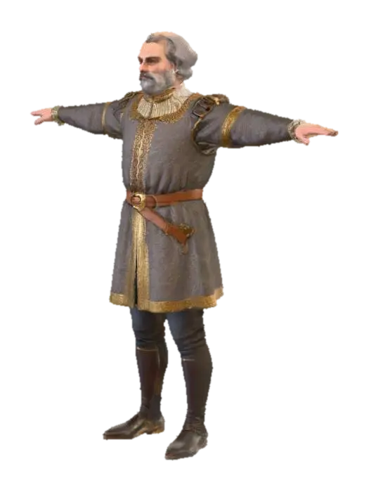 Medieval trader 3D model, vytvořený pomocí AI