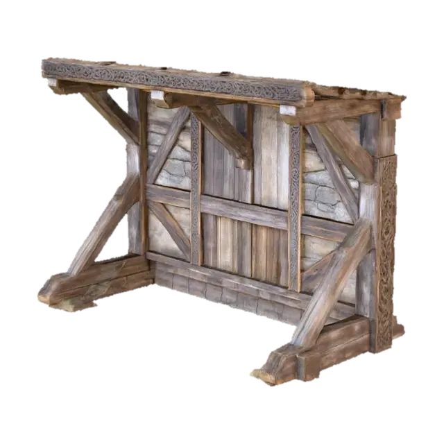 Medieval Timber Frame Wall 3D model, vytvořený pomocí AI