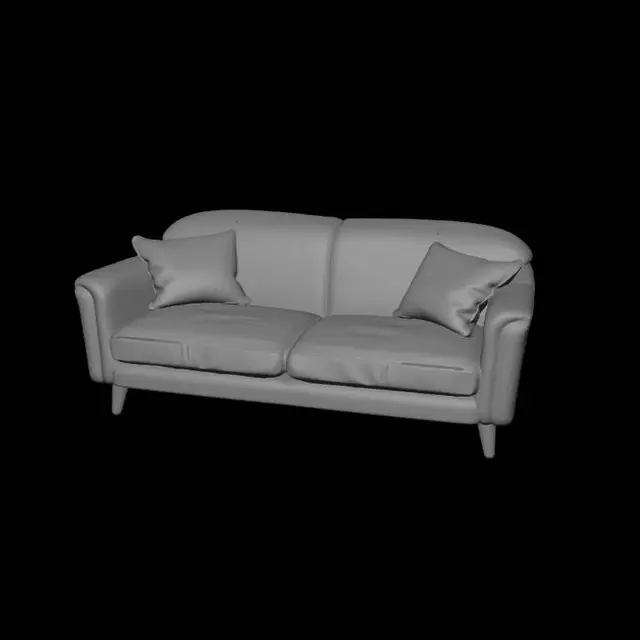 3D model for A modern luxury sofa (divan) designed for a stylish living room. The sofa has a soft velvet texture, deep cushioning, and elegant curved armrests. Minimalist Scandinavian design with wooden legs made of natural oak. Neutral color palette (beige, light gray or cream). High detail fabric folds, realistic stitching, and soft shadows. Studio lighting, ultra realistic 3D model, game-ready asset, PBR materials, clean topology, centered composition