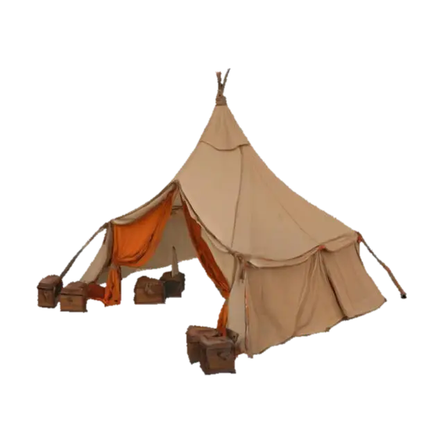 Desert Oasis Tent 3D model, vytvořený pomocí AI