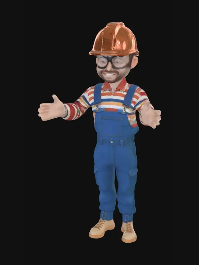 3D model for make a cartoonish factory worker stylized