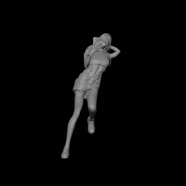 3D model for Selfie in a White Knit Crop Top