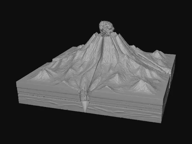 3D model for Molten Mountain Diorama