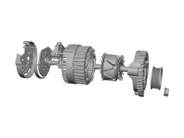 3D model for Exploded Alternator Assembly