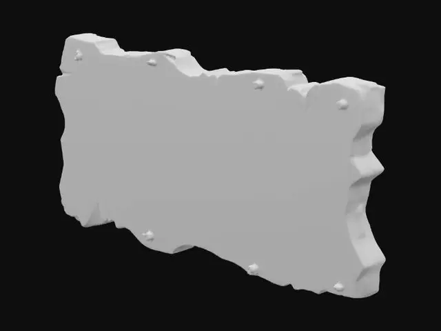 3D model for wooden sign, blank
