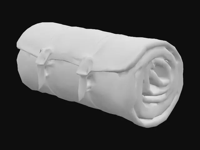 3D model for Rolled up bedroll leather