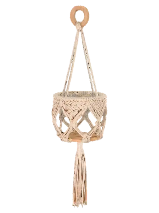 macrame hanging pot, no plant-3D-modell, genererad av AI