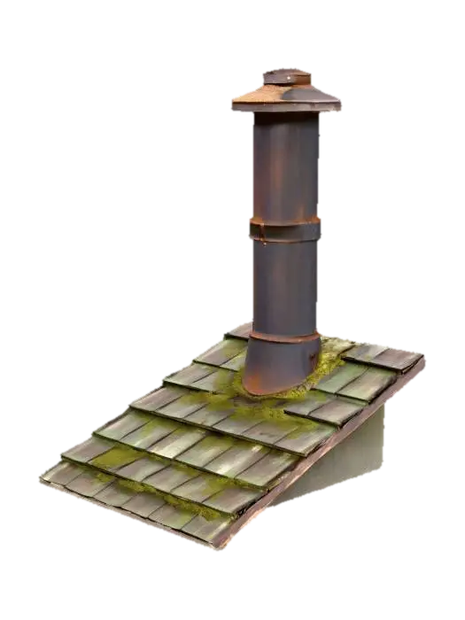 Rustic Chimney Scene - Fireplace 3D model, vytvořený pomocí AI