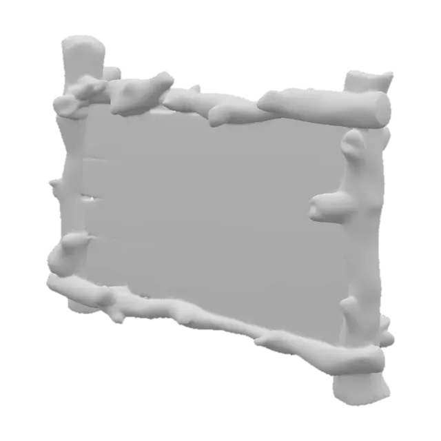 3D model for Viking wooden sign, blank

