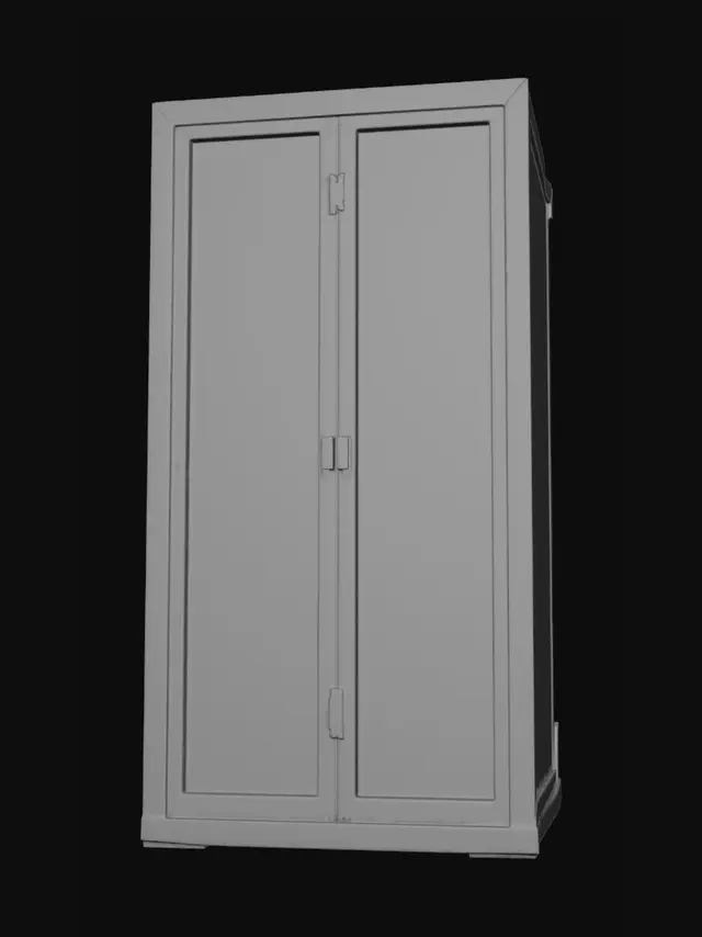 3D model for Two-Door Frosted Glass Cabinet