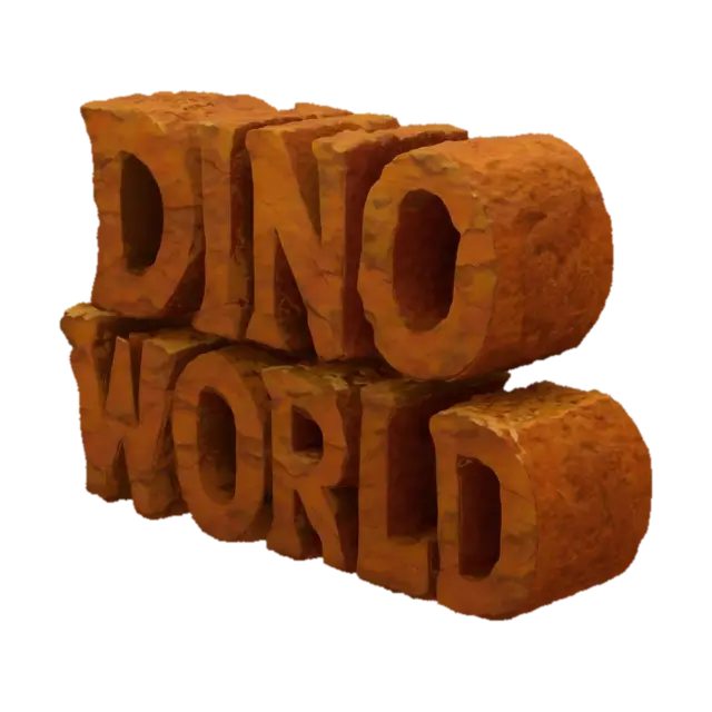 Dino World 3D model, vytvořený pomocí AI