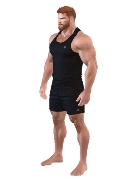 Iron Warrior - Bodybuilder 3D model, vytvořený pomocí AI