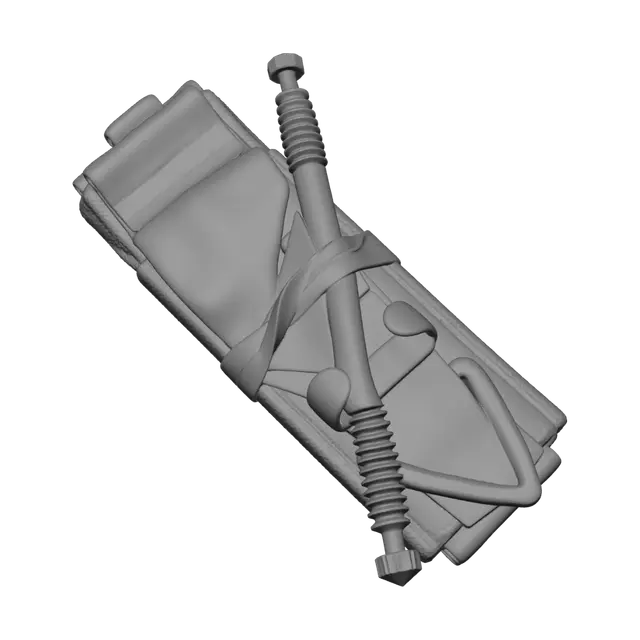 3D model for Olive Tactical Pouch with Coiled Cable