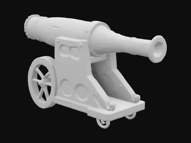 3D model for A mini cannon that fires sticky mudballs to trap foes or sabotage ships.
