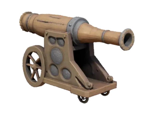 3D model for A mini cannon that fires sticky mudballs to trap foes or sabotage ships.
