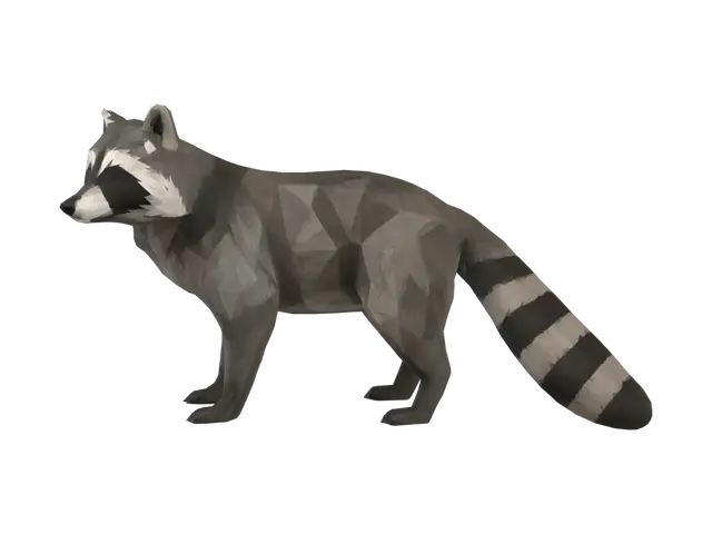 3D model for Low-Poly Raccoon