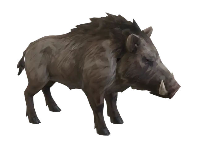 Low-Poly Boar - Polygon 3D model, vytvořený pomocí AI