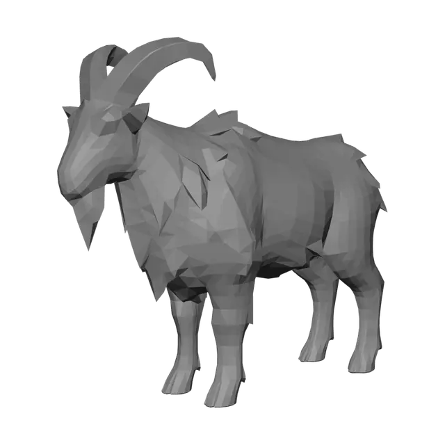 3D model for Low-Poly Alpine Ibex
