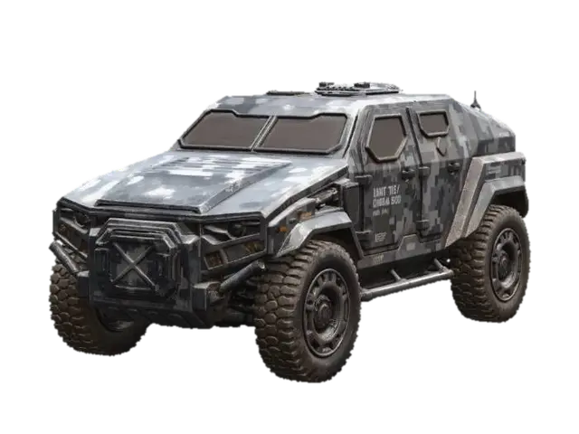 Omega SQD Armored Vehicle - Rally 3D model, vytvořený pomocí AI