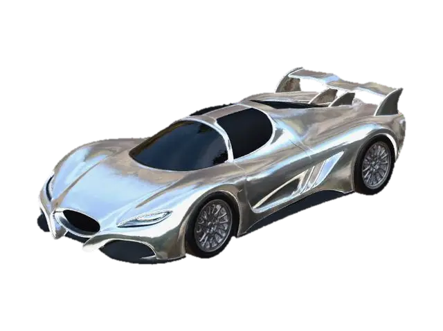 Midnight Silver Hypercar 3D model, vytvořený pomocí AI