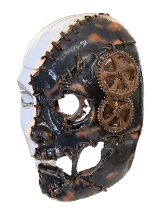 Mechanical Masquerade - Masked 3D model, vytvořený pomocí AI
