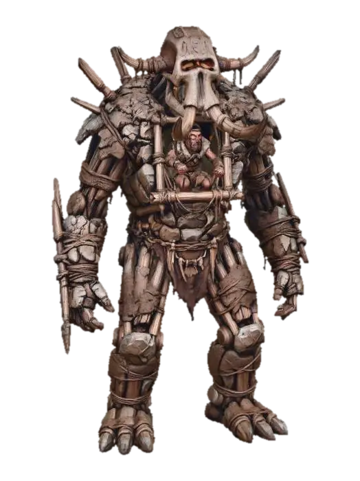 Ember Skull Golem - Brutal 3D model, vytvořený pomocí AI