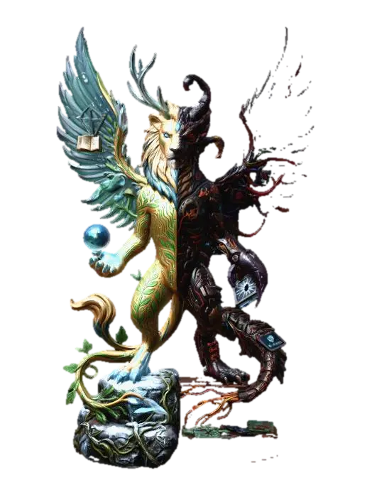 Chimera of Nature and Machinery - Cybernetics 3D model, vytvořený pomocí AI