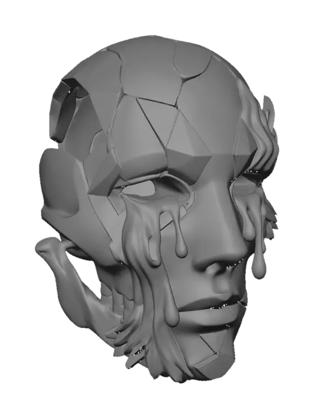 3D model for Golden Mosaic Skull