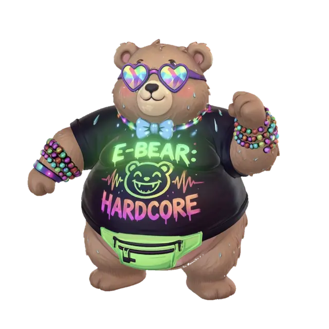 E-Bear Hardcore - Vibe 3D model, vytvořený pomocí AI