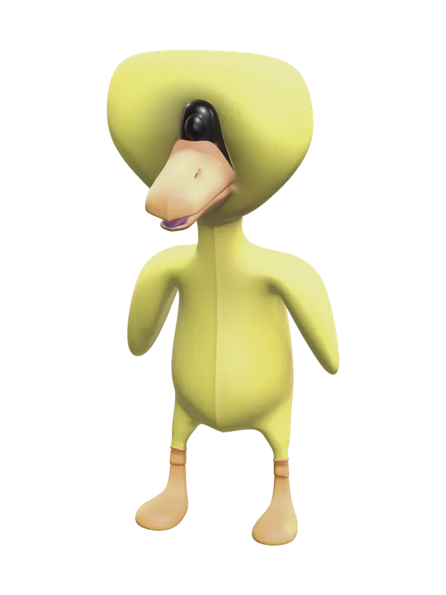 Stylized Yellow Rainbow Friends 3D model, vytvořený pomocí AI
