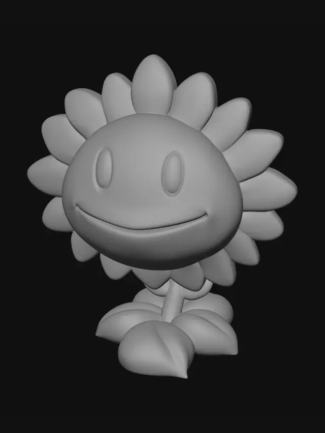 3D model for Smiling Sunflower