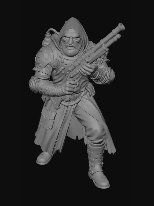 3D model for Hooded Iron Gunslinger