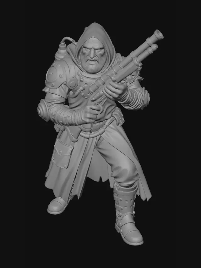3D model for Hooded Iron Gunslinger