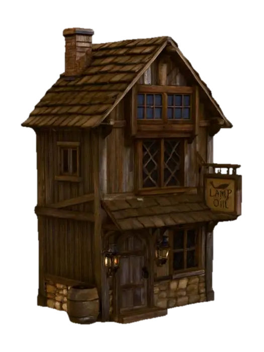 Lamp Oil Tavern 3D model, vytvořený pomocí AI