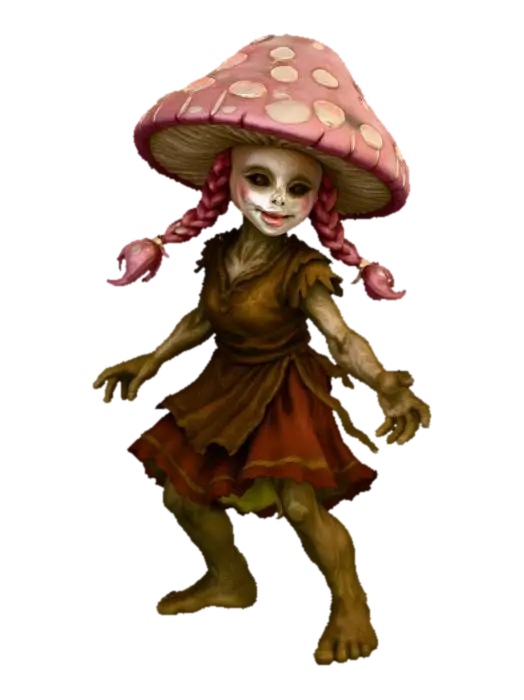 Mushroom Enchantress, #Thanksgiving# - Spirits 3D model, vytvořený pomocí AI