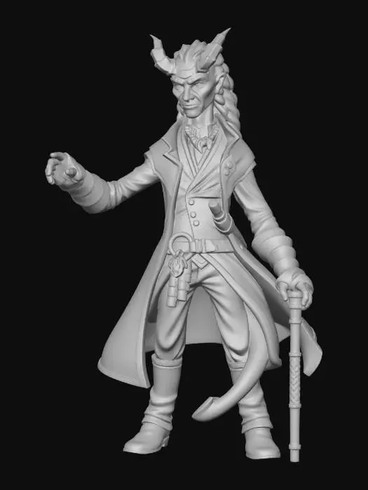 3D model for Traditional watercolor + ink fantasy illustration: muted coastal palette, foggy harbor backdrop with faint dock pilings and distant ships, gritty paper texture, soft ink linework and watercolor wash. If working off of a screenshot from heroforge, remove the base so the character is not artificially separated from the world.

With this pirate character, can you make him half physical and half wraith or ghost