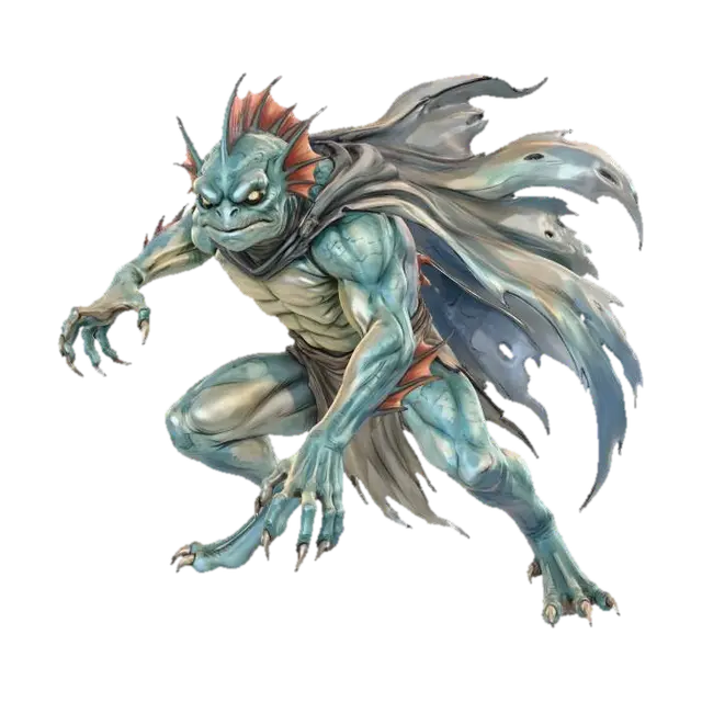 Sahuagin 1 - Strahd 3D model, vytvořený pomocí AI