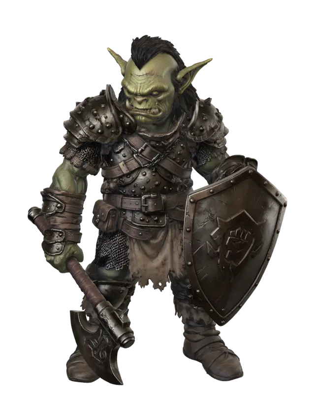 Hobgoblin Axeman 3D model, vytvořený pomocí AI