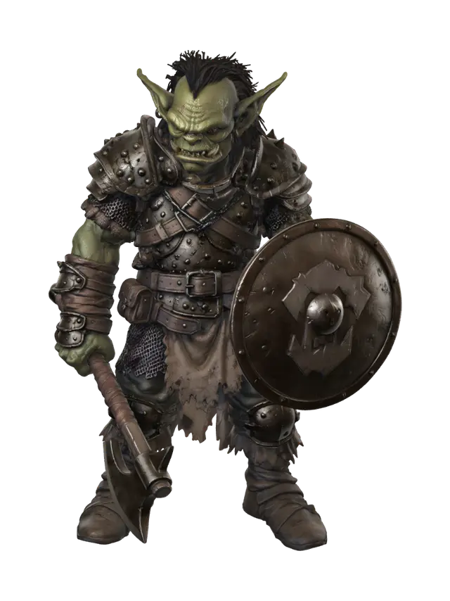 Grakthorn Ironjaw, Hobgoblin Axeman 3D model, vytvořený pomocí AI