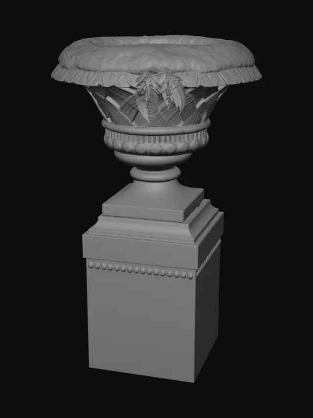 3D model for Snow-Covered Stone Urn