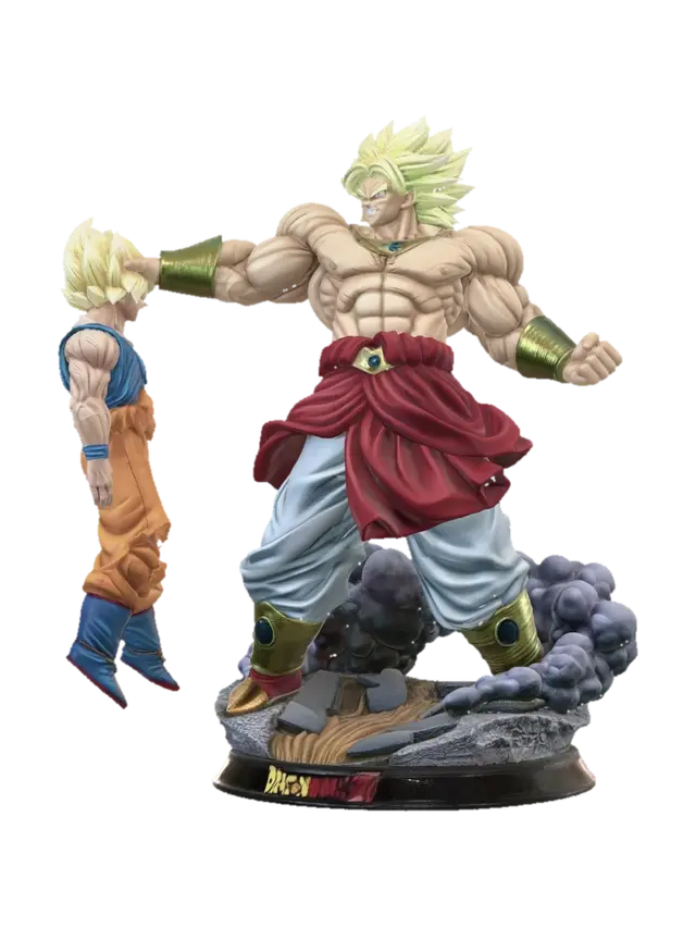 Saiyan Showdown: Broly vs Goku 3D model, vytvořený pomocí AI