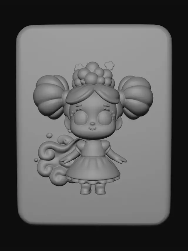 3D model for I want a queen of hearts card but I want it to be queen of farts instead. Change the hearts for little heart shaped cartoon style fart clouds. Ensure the fart clouds are instantly recognisable and green in colour. I want the queen to be a child with brown hair.