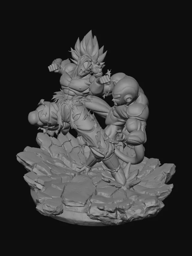 3D model for Goku vs freezer  fighting in their peak form