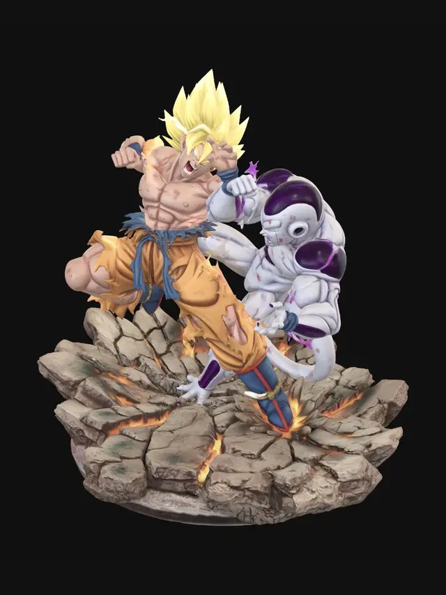 3D model for Goku vs freezer  fighting in their peak form